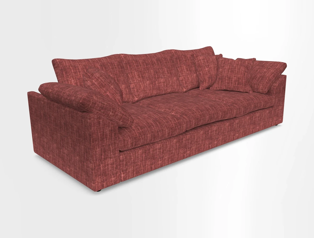 Big Softie Sloped Arm 4 Seater Sofa in Two Tone Plain Biscuit