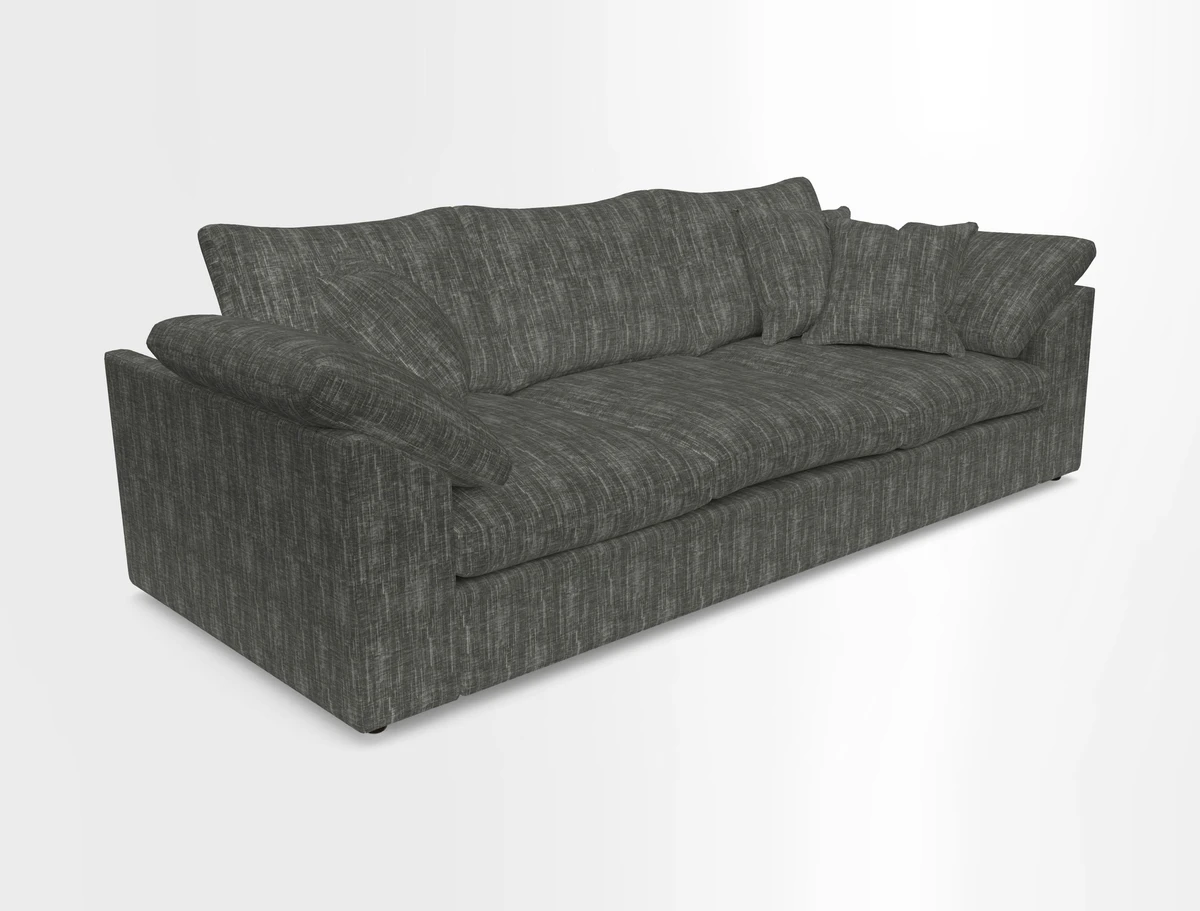 Big Softie Sloped Arm 4 Seater Sofa in Two Tone Plain Biscuit