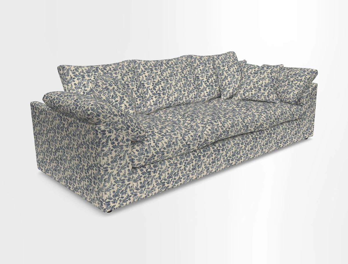 Big Softie Sloped Arm 4 Seater Sofa in Two Tone Plain Biscuit