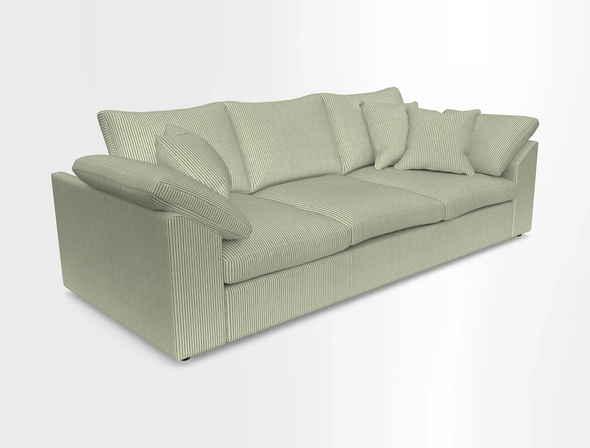 Big Softie Sloped Arm 4 Seater Sofa in Two Tone Plain Biscuit