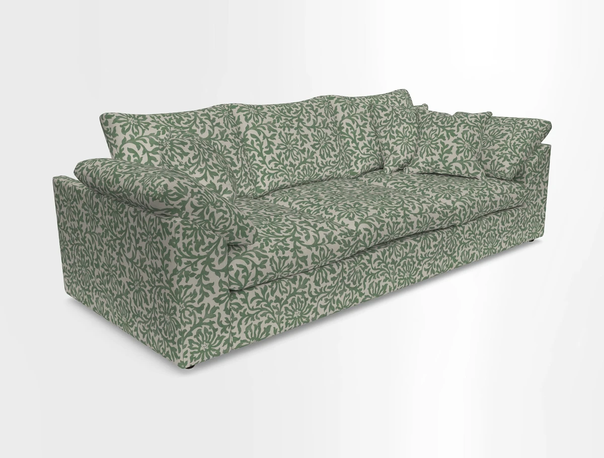 Big Softie Sloped Arm 4 Seater Sofa in Two Tone Plain Biscuit