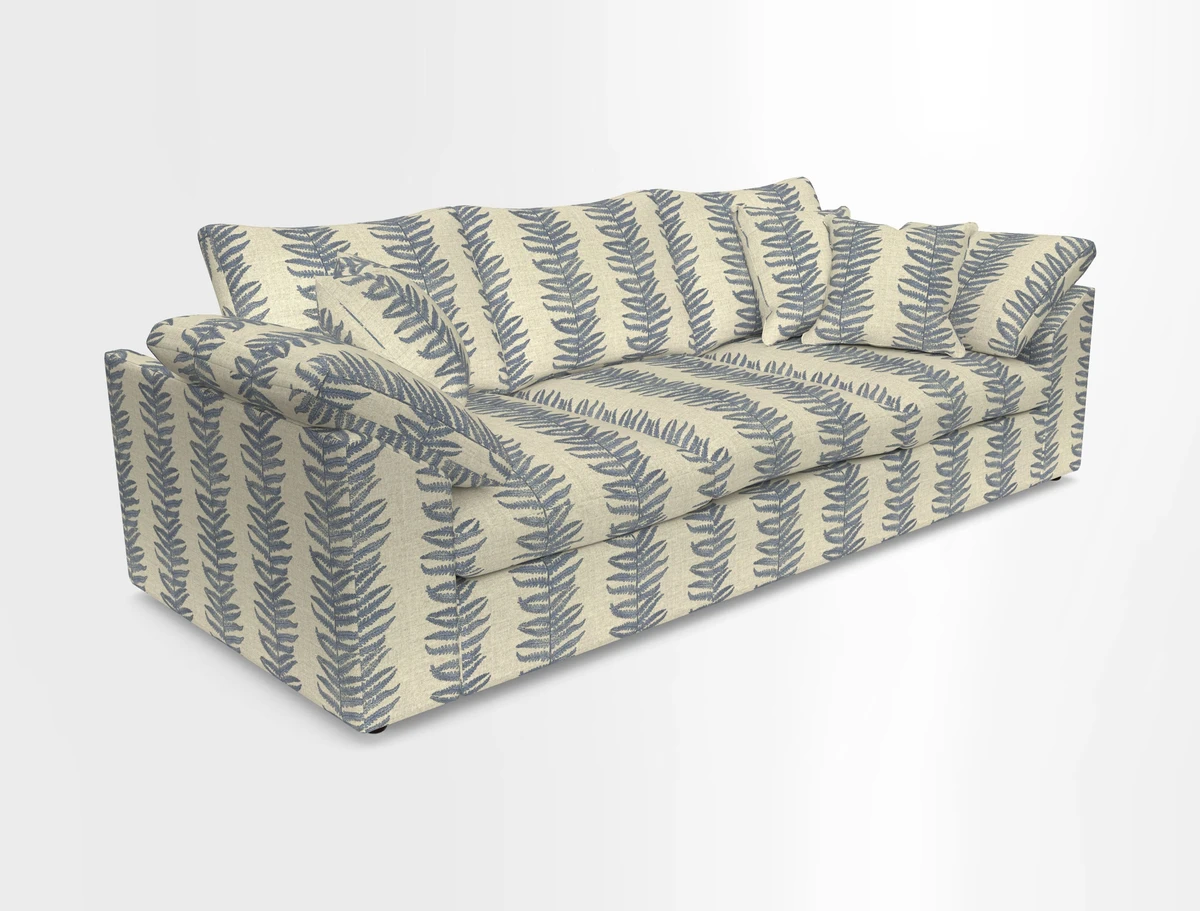 Big Softie Sloped Arm 4 Seater Sofa in Two Tone Plain Biscuit