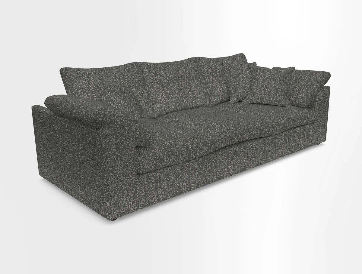 Big Softie Sloped Arm 4 Seater Sofa in Two Tone Plain Biscuit