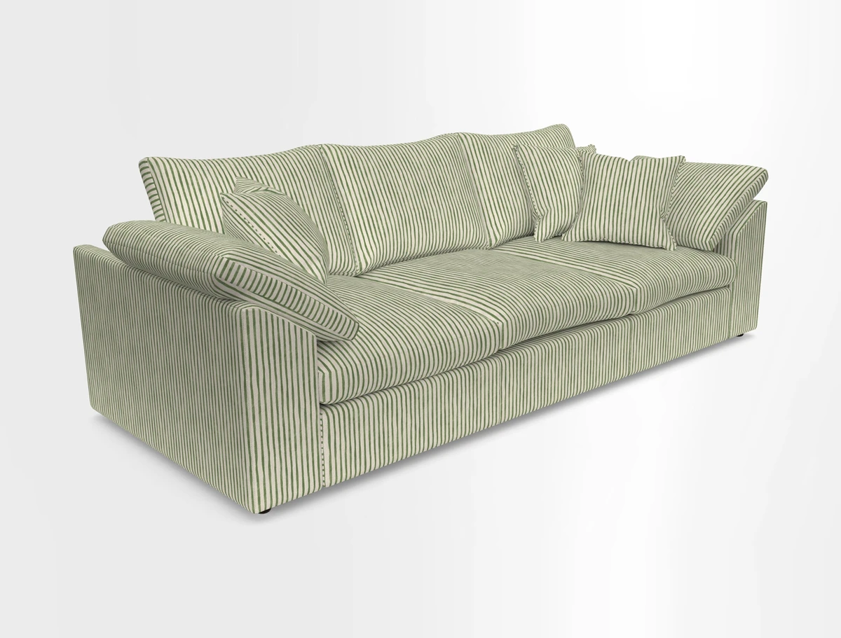 Big Softie Sloped Arm 4 Seater Sofa in Two Tone Plain Biscuit