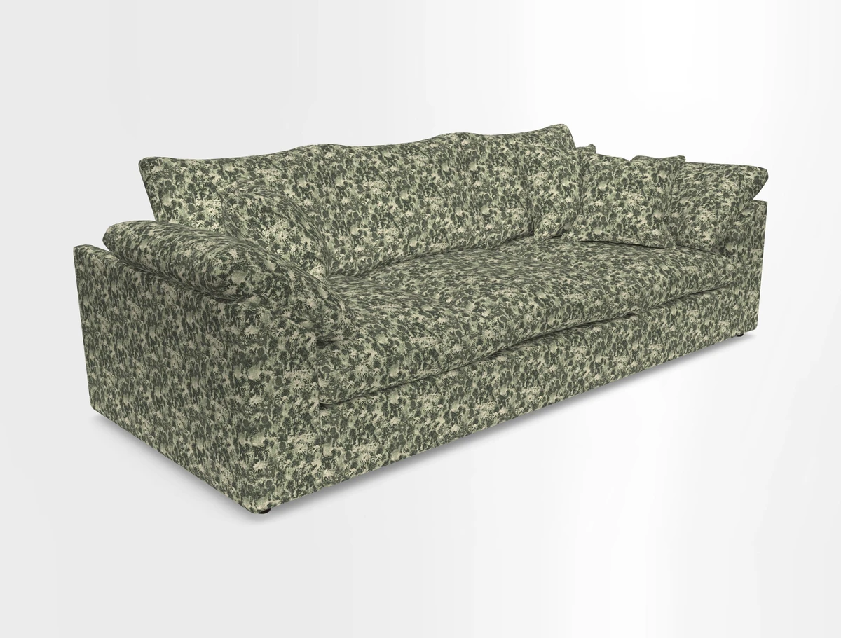 Big Softie Sloped Arm 4 Seater Sofa in Two Tone Plain Biscuit