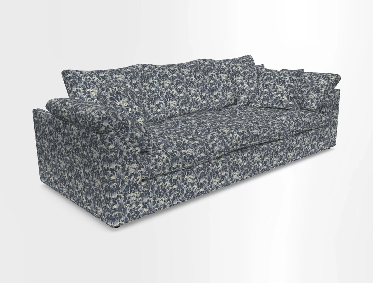 Big Softie Sloped Arm 4 Seater Sofa in Two Tone Plain Biscuit
