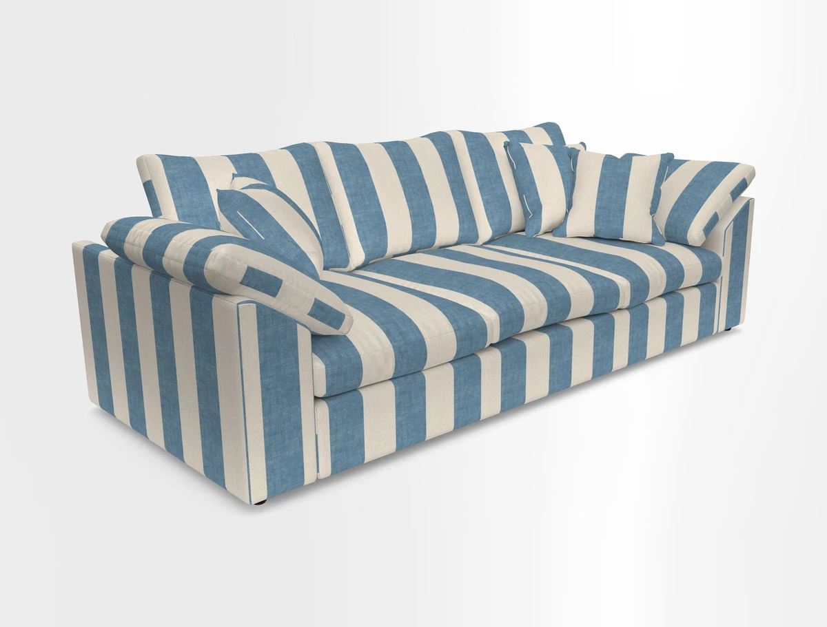 Big Softie Sloped Arm 4 Seater Sofa in Two Tone Plain Biscuit