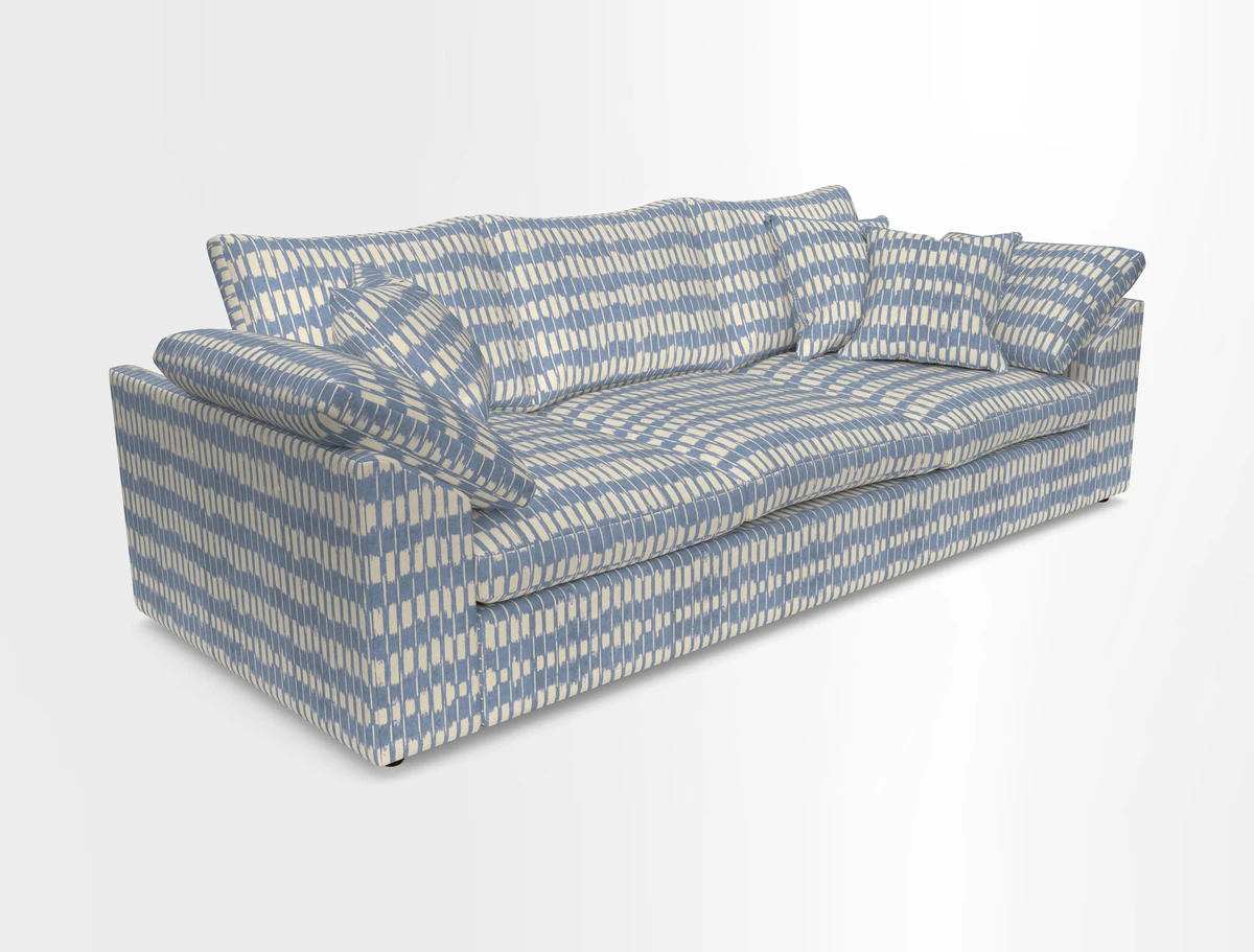 Big Softie Sloped Arm 4 Seater Sofa in Two Tone Plain Biscuit