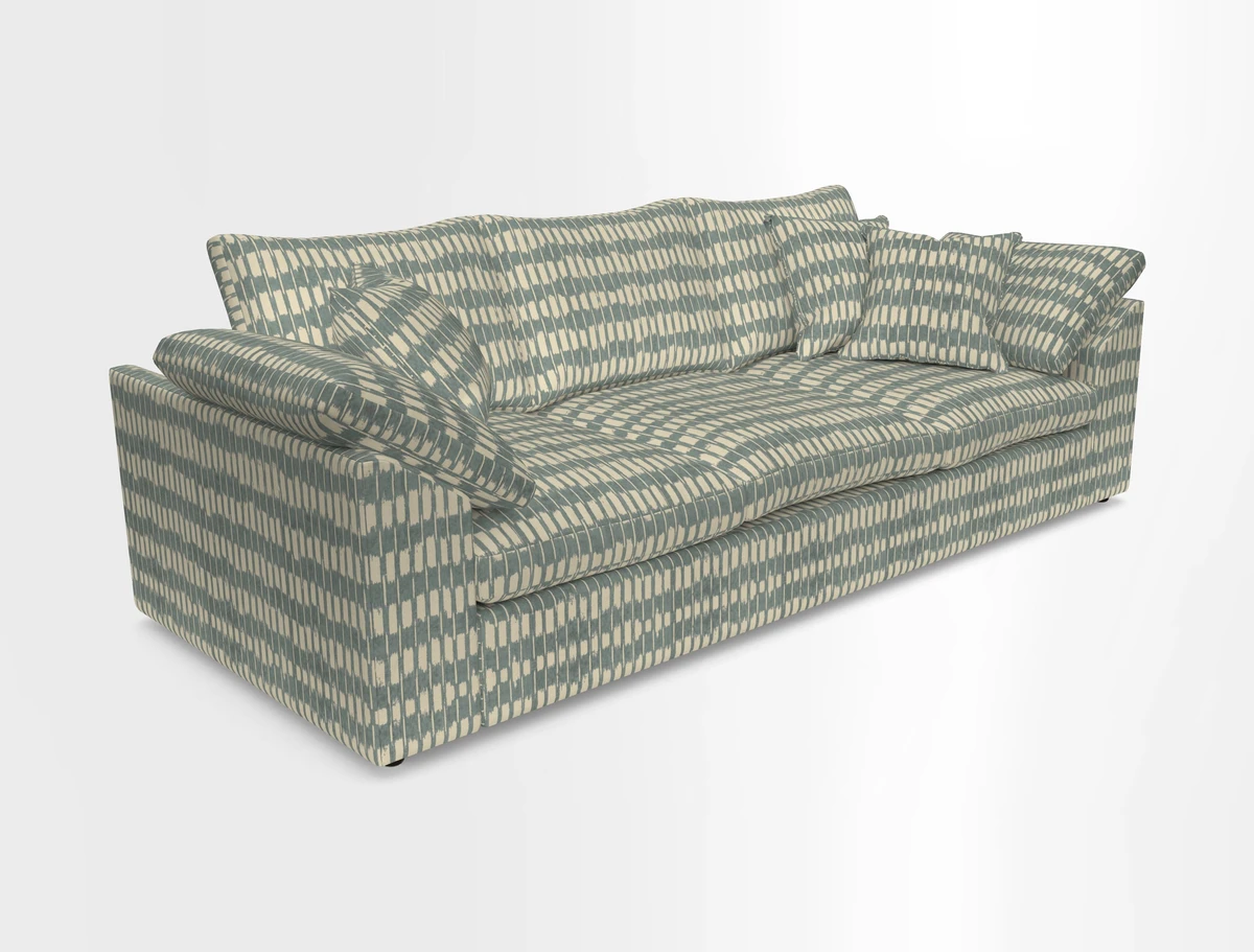 Big Softie Sloped Arm 4 Seater Sofa in Two Tone Plain Biscuit