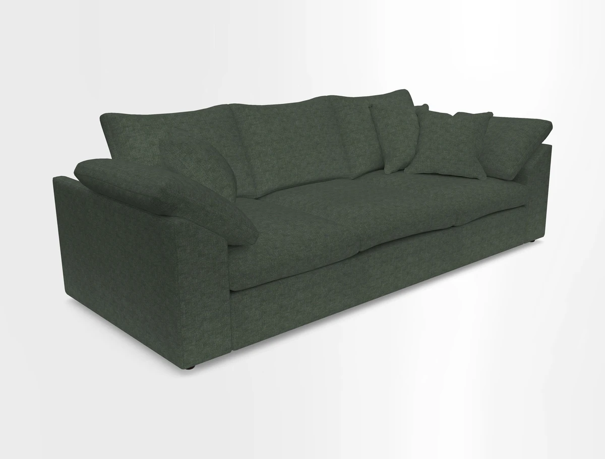 Big Softie Sloped Arm 4 Seater Sofa in Two Tone Plain Biscuit