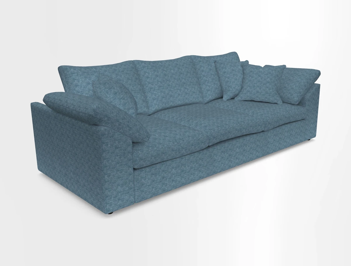 Big Softie Sloped Arm 4 Seater Sofa in Two Tone Plain Biscuit