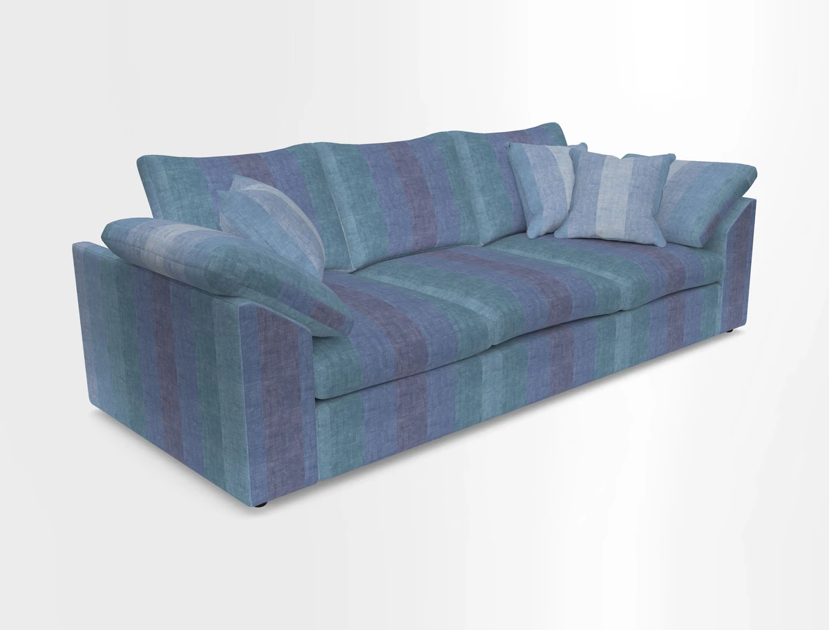 Big Softie Sloped Arm 4 Seater Sofa in Two Tone Plain Biscuit