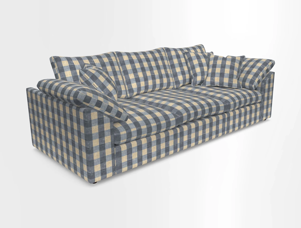 Big Softie Sloped Arm 4 Seater Sofa in Two Tone Plain Biscuit