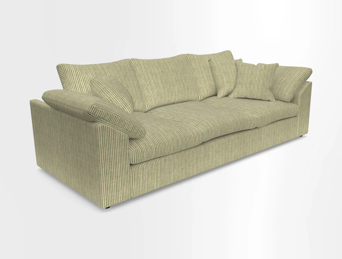 Big Softie Sloped Arm 4 Seater Sofa in Two Tone Plain Biscuit