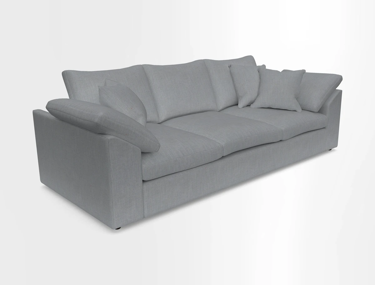 Big Softie Sloped Arm 4 Seater Sofa in Two Tone Plain Biscuit