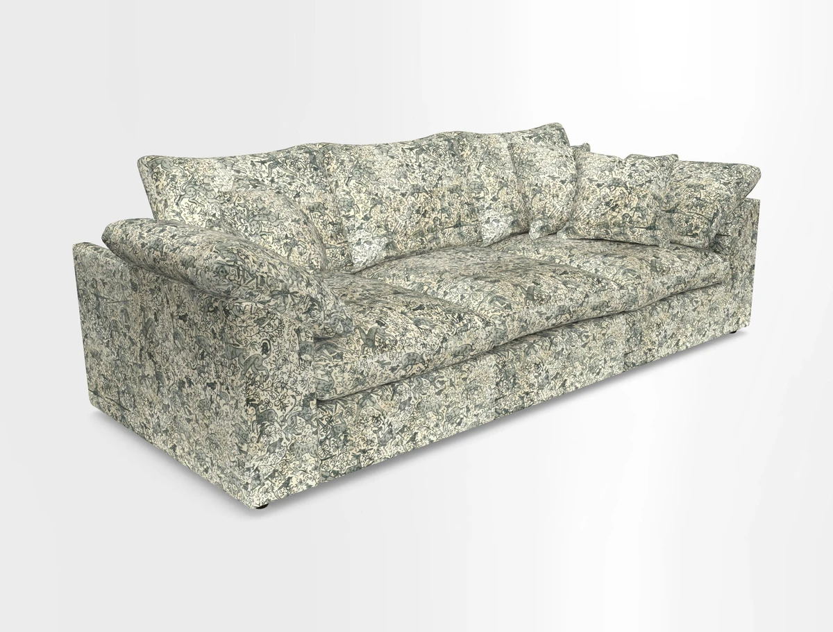 Big Softie Sloped Arm 4 Seater Sofa in Two Tone Plain Biscuit