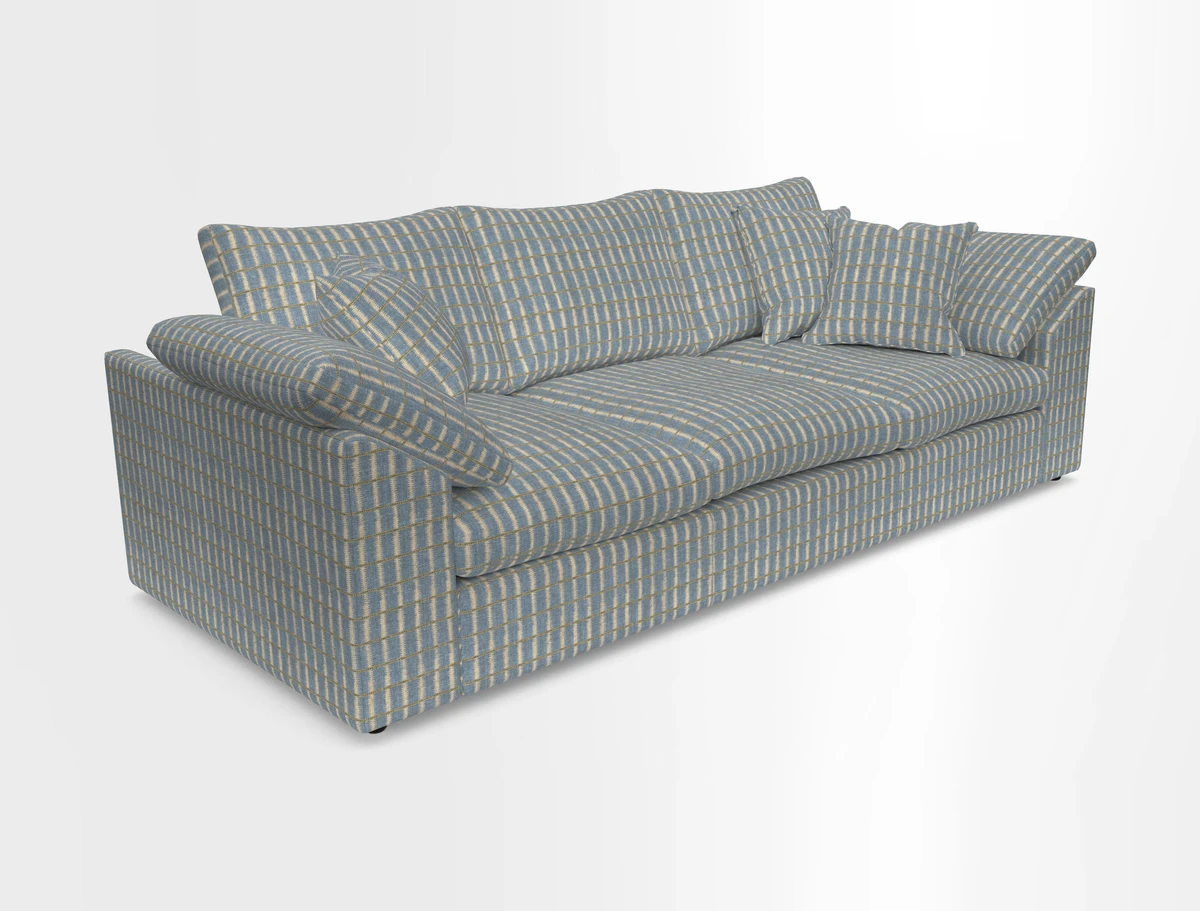 Big Softie Sloped Arm 4 Seater Sofa in Two Tone Plain Biscuit