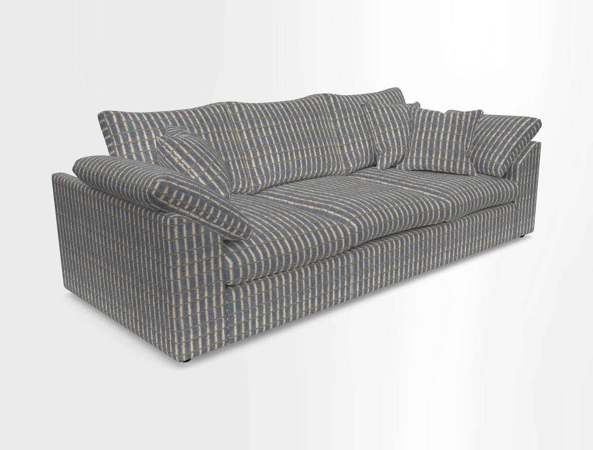 Big Softie Sloped Arm 4 Seater Sofa in Two Tone Plain Biscuit