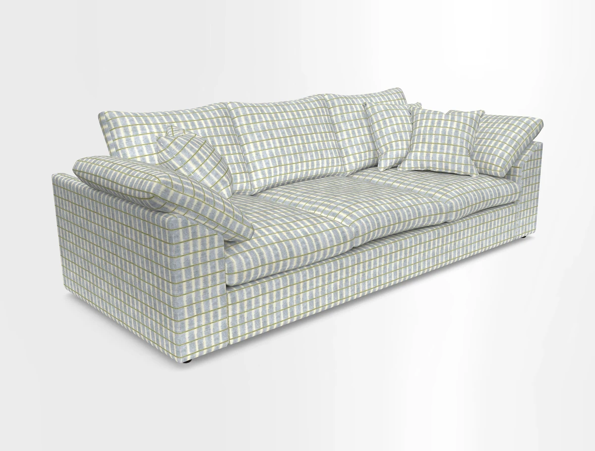 Big Softie Sloped Arm 4 Seater Sofa in Two Tone Plain Biscuit