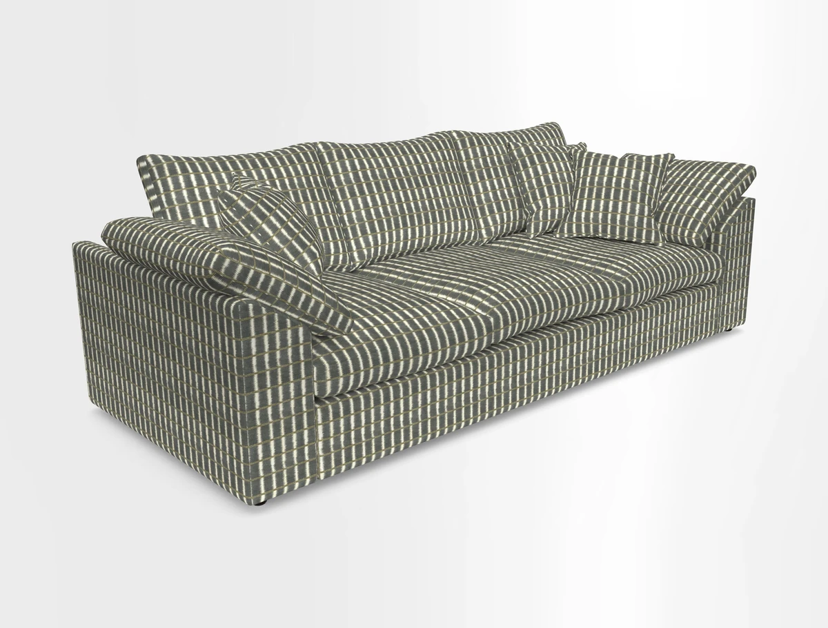 Big Softie Sloped Arm 4 Seater Sofa in Two Tone Plain Biscuit