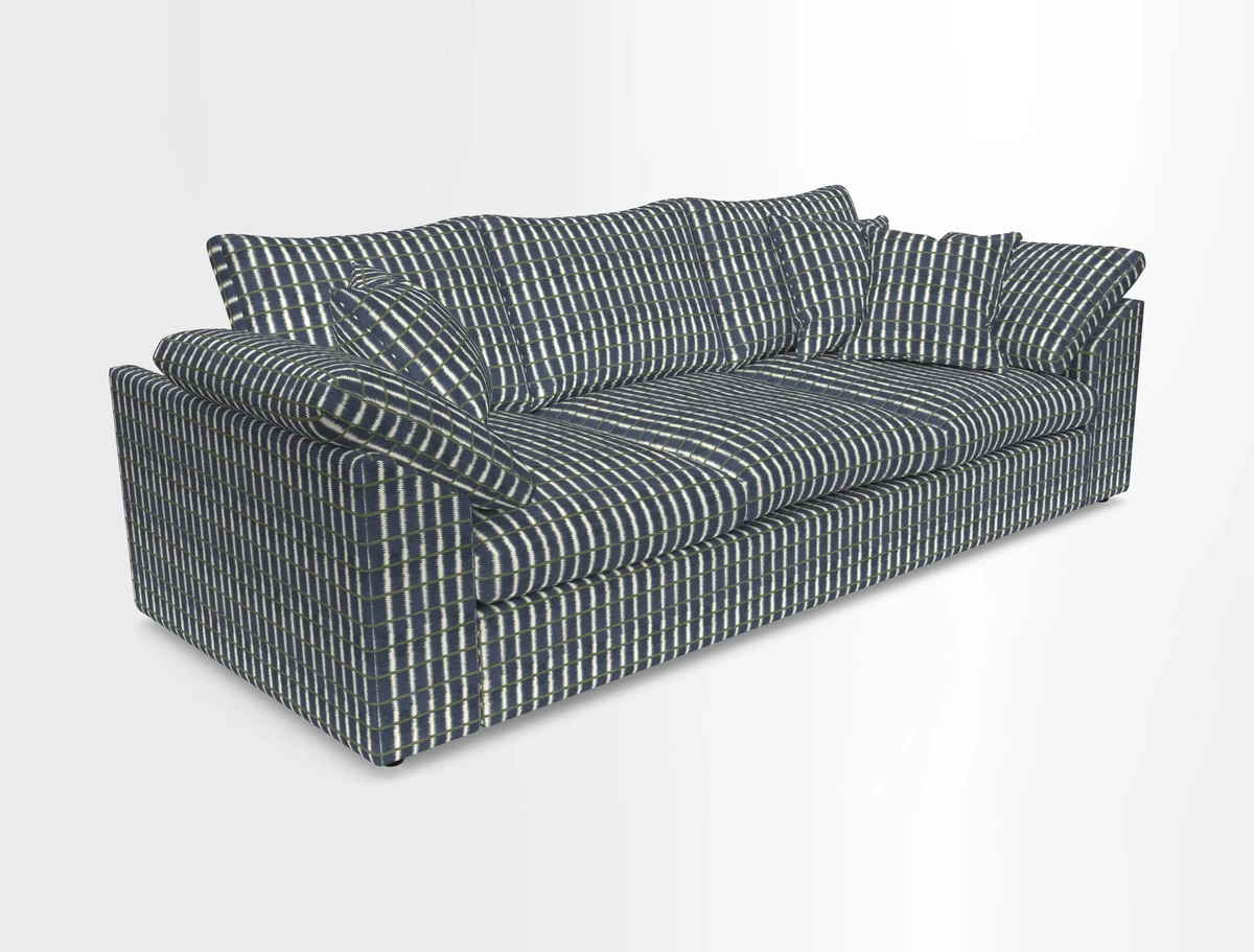 Big Softie Sloped Arm 4 Seater Sofa in Two Tone Plain Biscuit