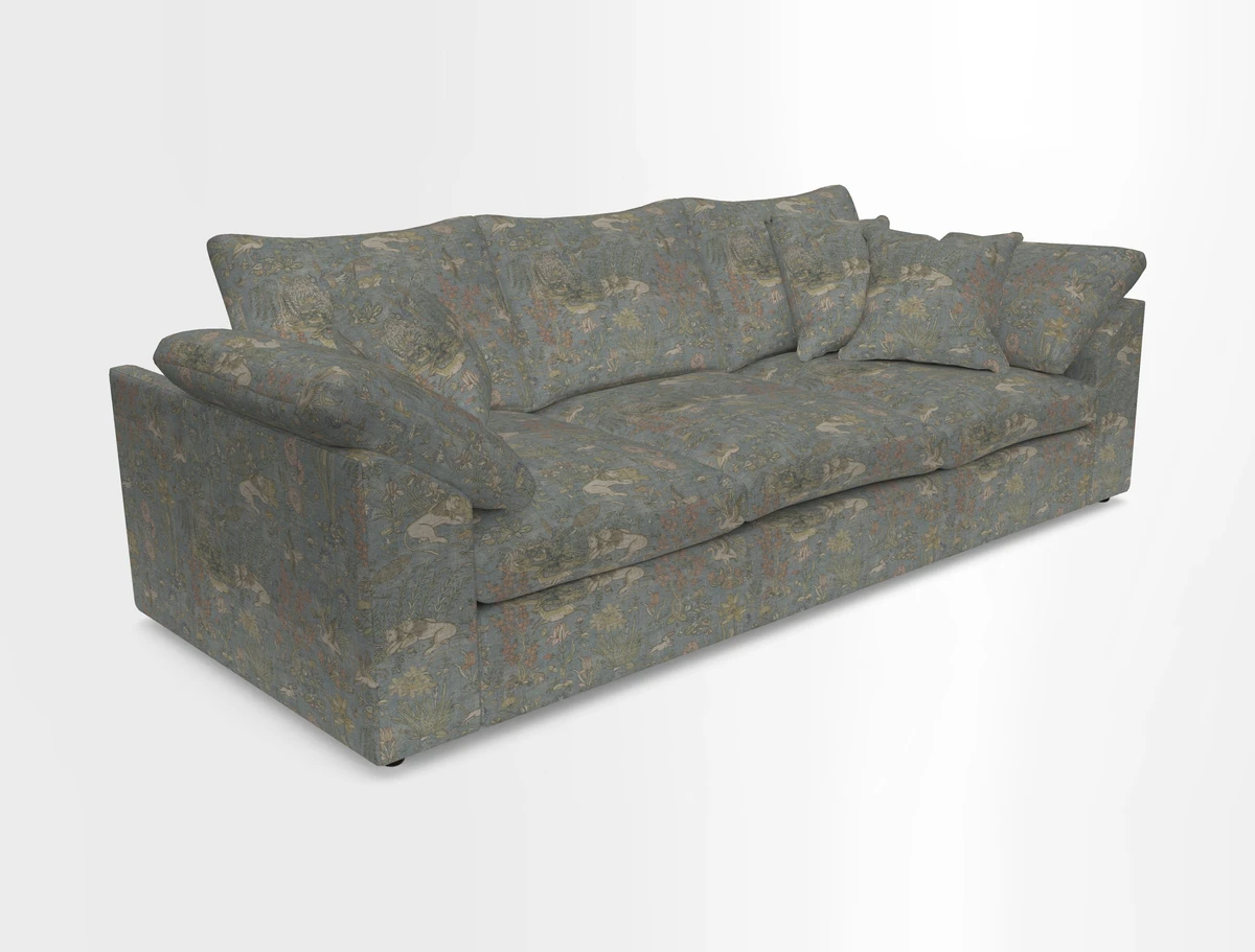 Big Softie Sloped Arm 4 Seater Sofa in Two Tone Plain Biscuit