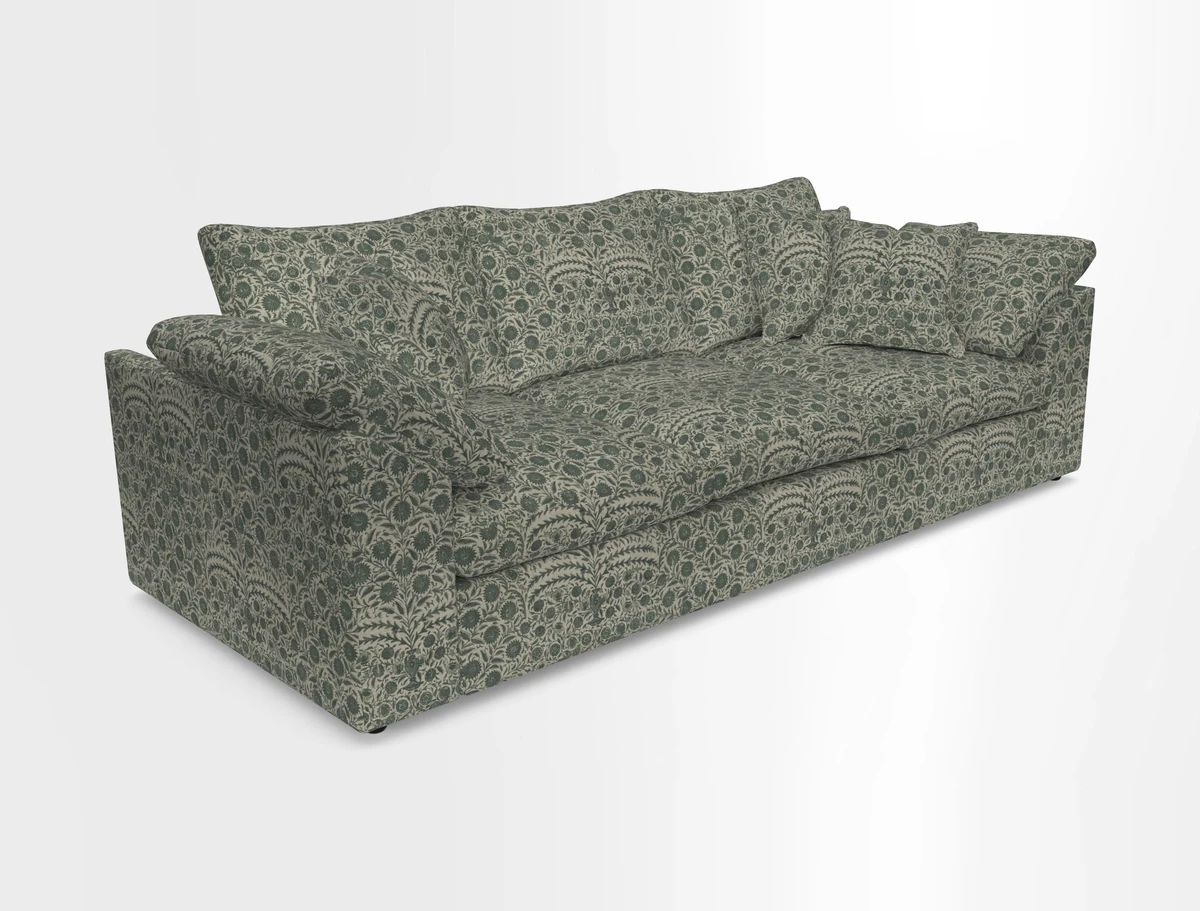Big Softie Sloped Arm 4 Seater Sofa in Two Tone Plain Biscuit