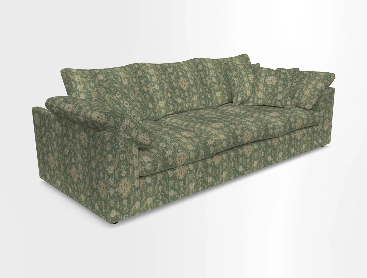 Big Softie Sloped Arm 4 Seater Sofa in Two Tone Plain Biscuit