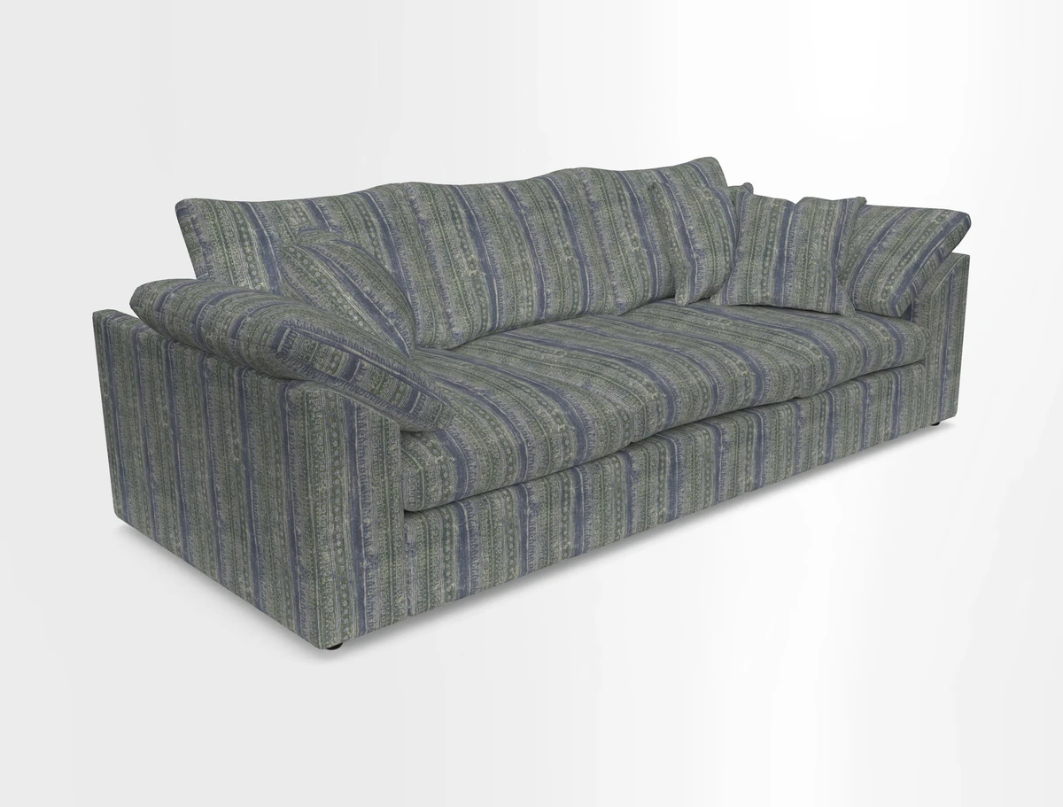 Big Softie Sloped Arm 4 Seater Sofa in Two Tone Plain Biscuit