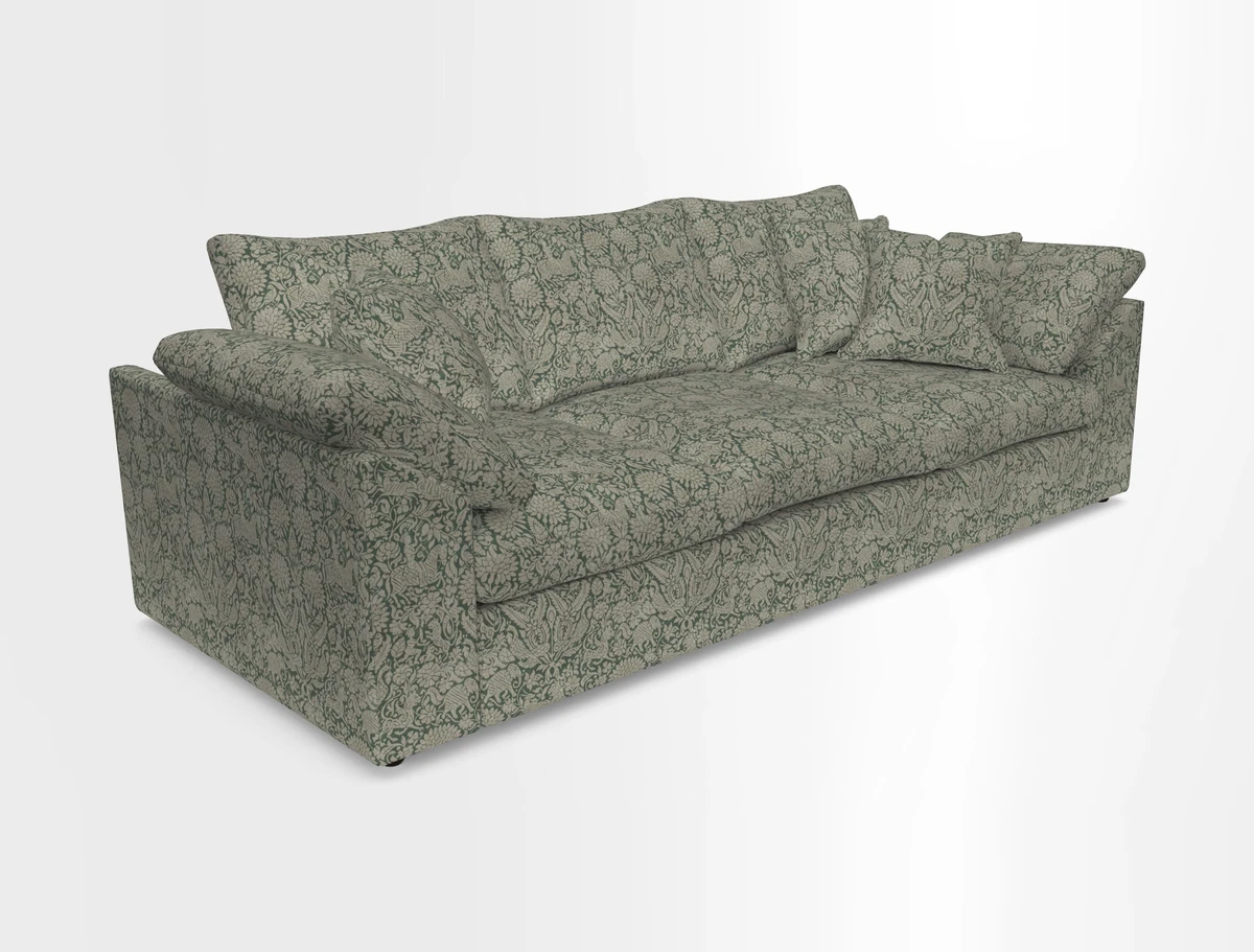 Big Softie Sloped Arm 4 Seater Sofa in Two Tone Plain Biscuit