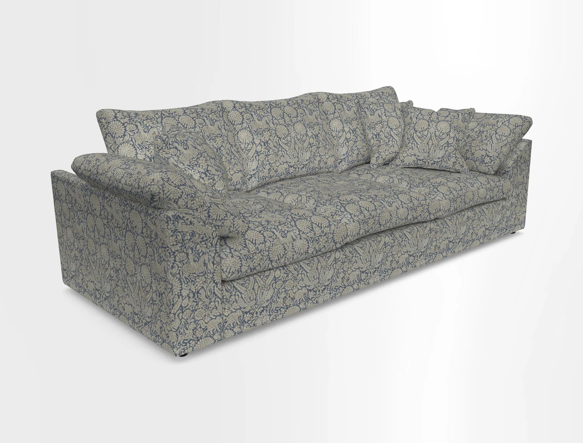 Big Softie Sloped Arm 4 Seater Sofa in Two Tone Plain Biscuit