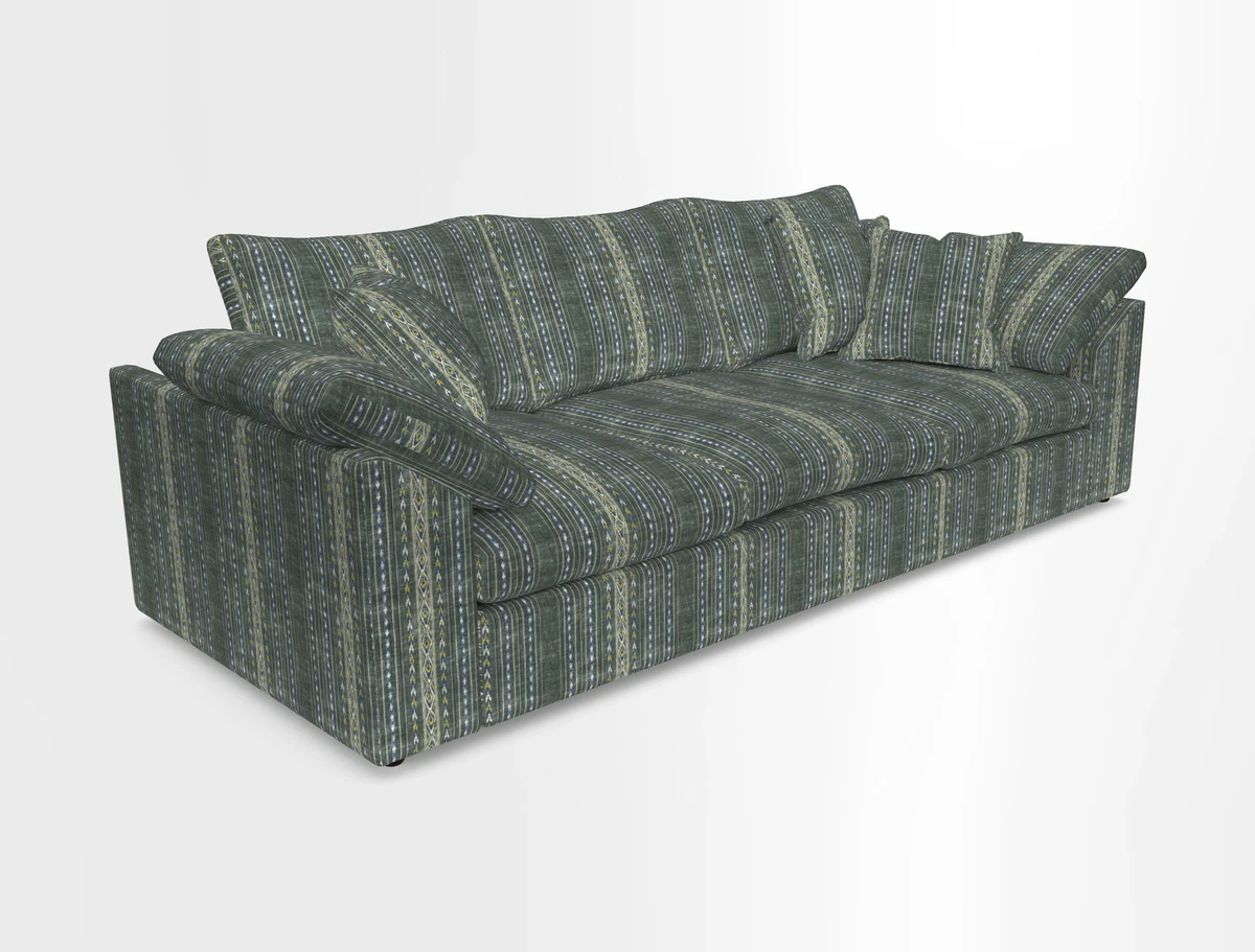 Big Softie Sloped Arm 4 Seater Sofa in Two Tone Plain Biscuit
