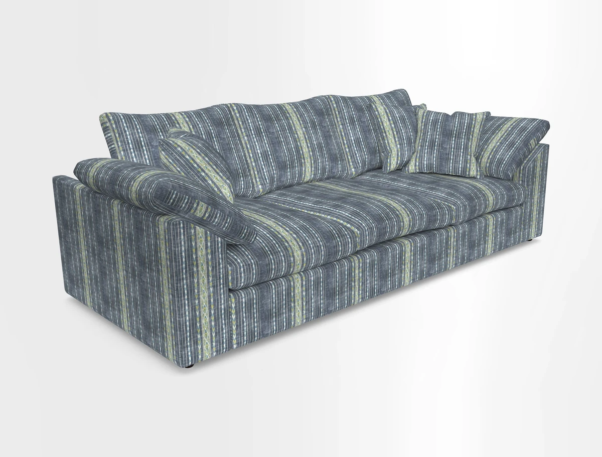 Big Softie Sloped Arm 4 Seater Sofa in Two Tone Plain Biscuit