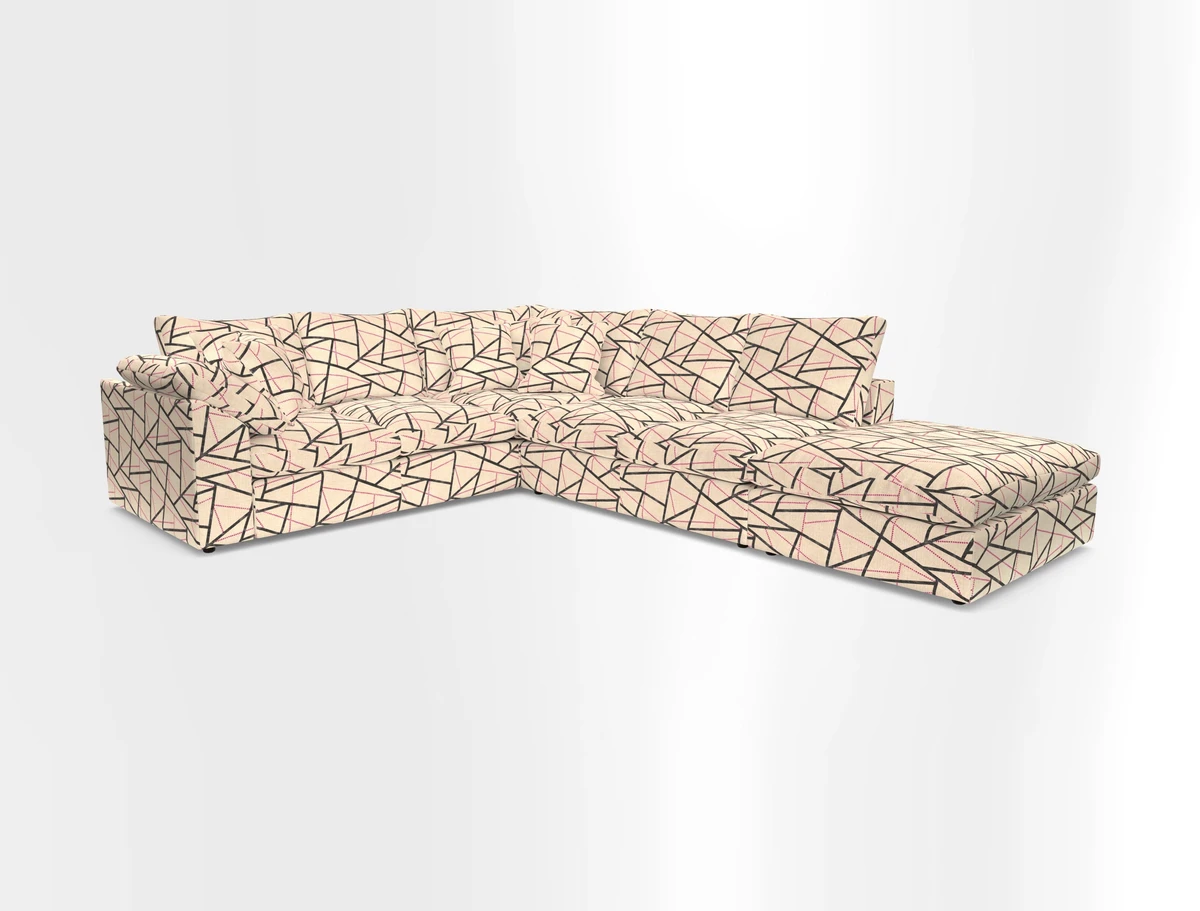 Big Softie Sloped Arm Large Corner Group LHF in Sahara Chalk