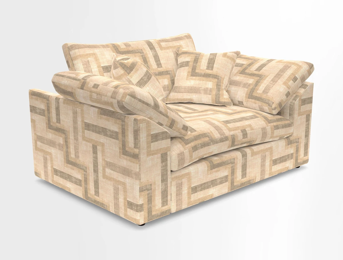 Big Softie Sloped Arm Snuggler in Two Tone Plain Biscuit