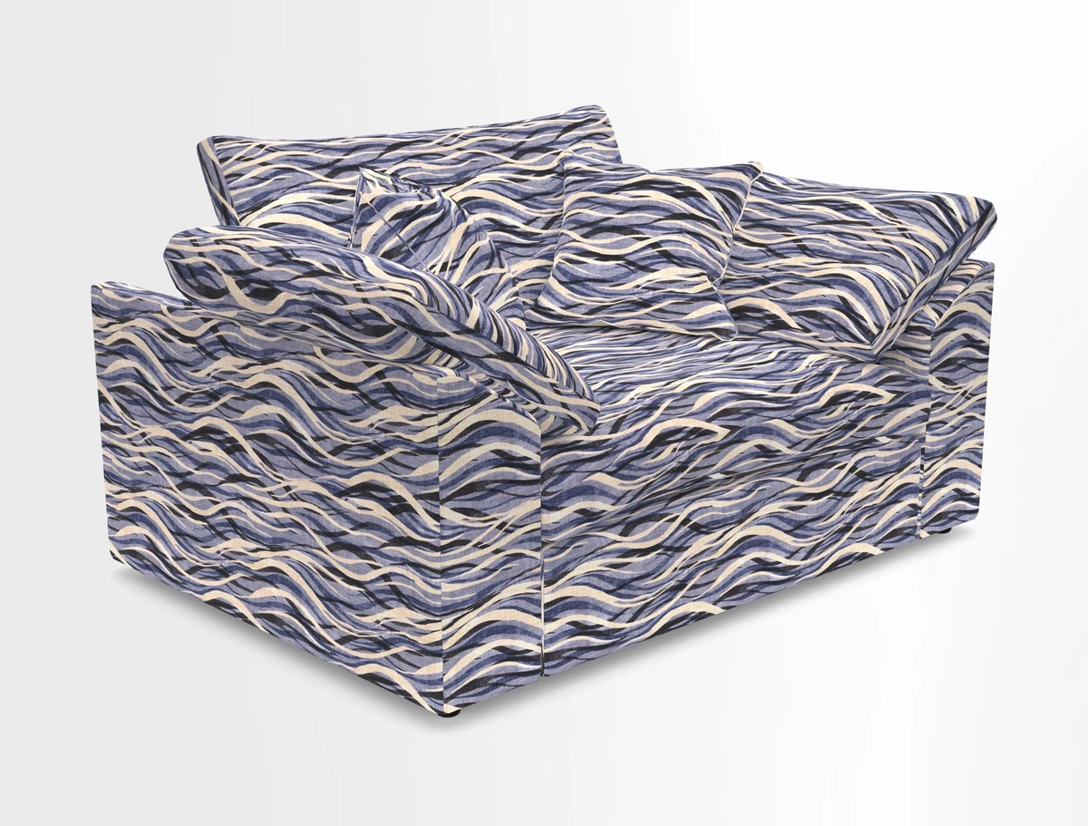 Big Softie Sloped Arm Snuggler in Two Tone Plain Biscuit