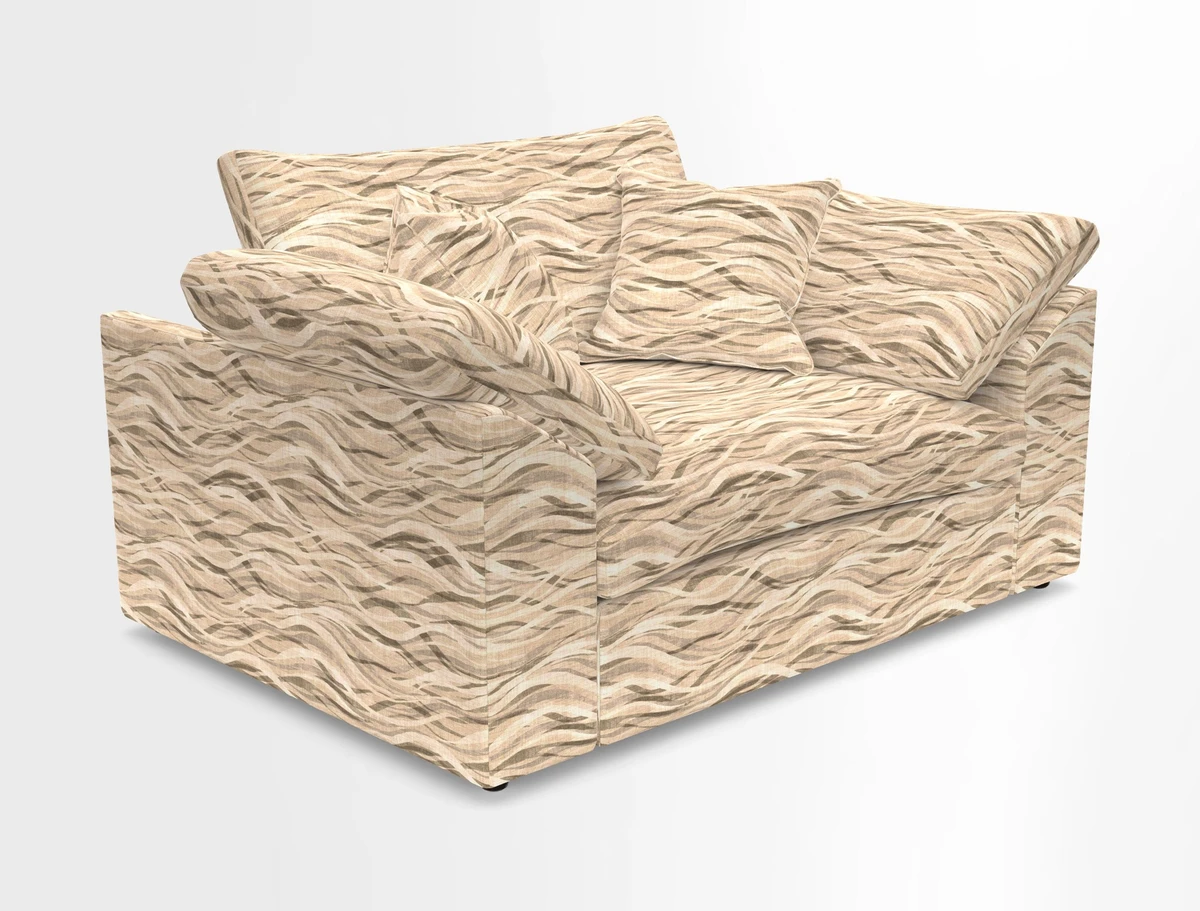 Big Softie Sloped Arm Snuggler in Two Tone Plain Biscuit