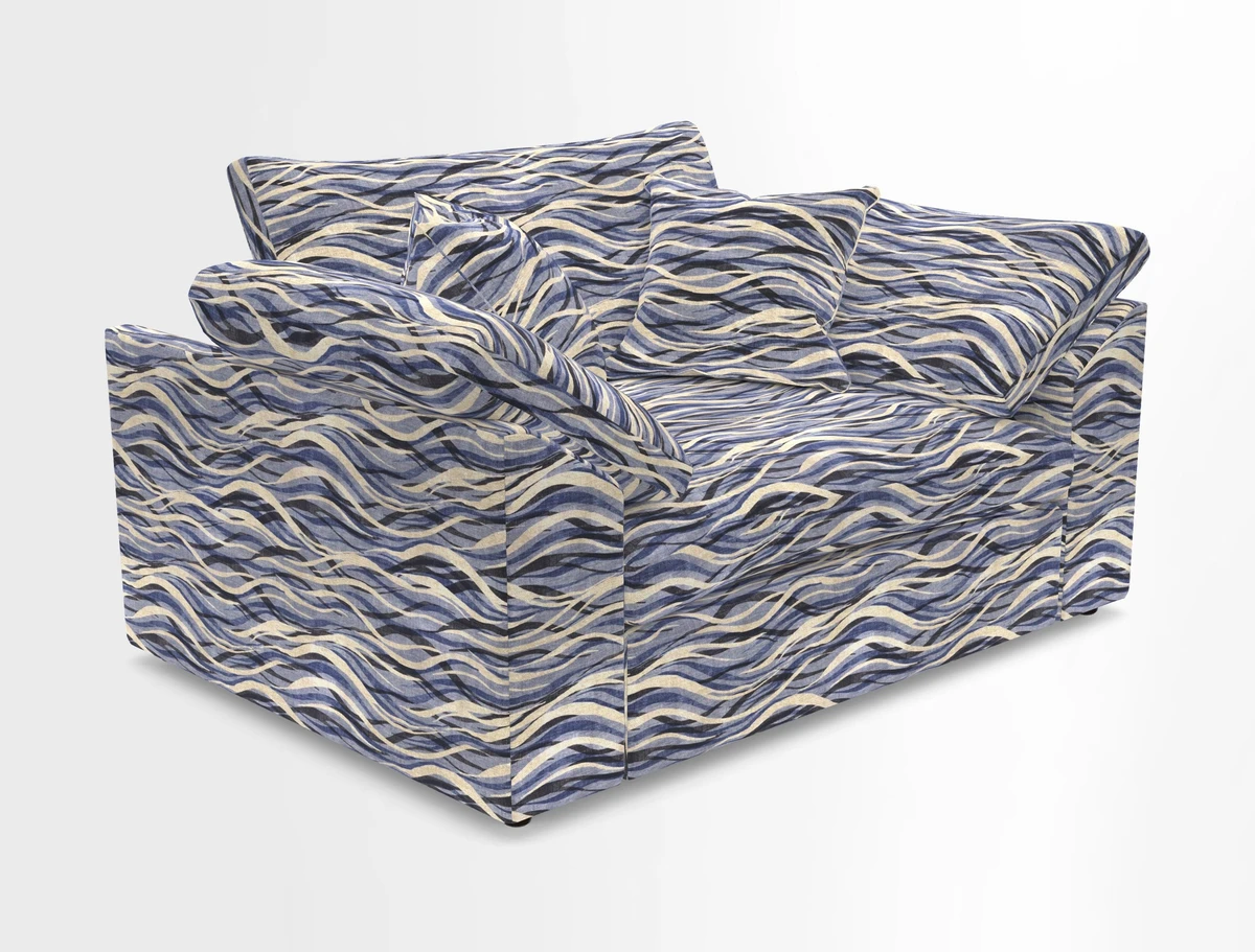 Big Softie Sloped Arm Snuggler in Two Tone Plain Biscuit