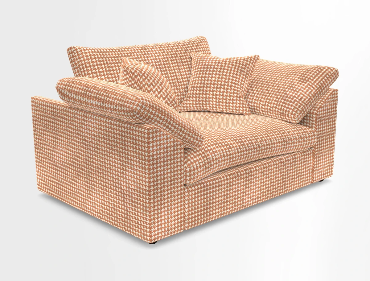 Big Softie Sloped Arm Snuggler in Two Tone Plain Biscuit