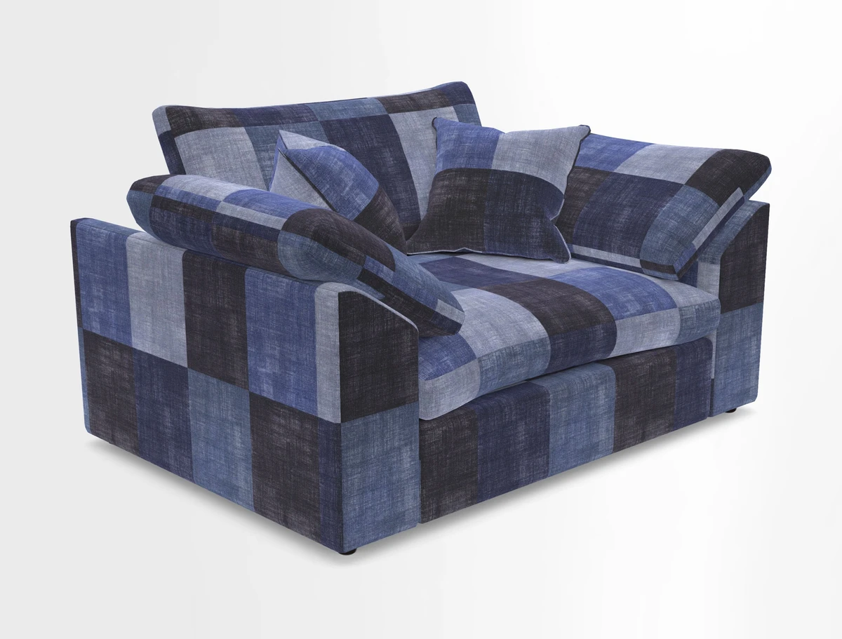 Big Softie Sloped Arm Snuggler in Two Tone Plain Biscuit