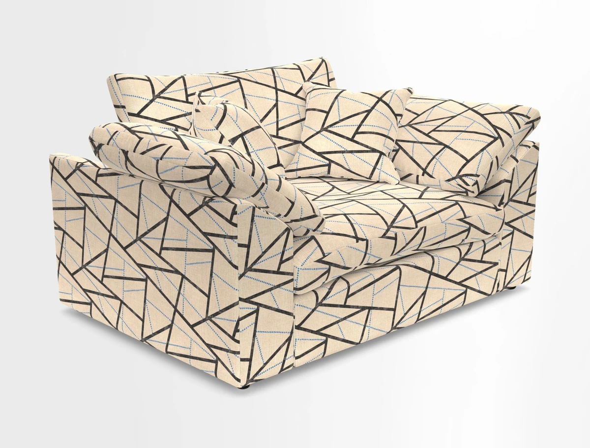 Big Softie Sloped Arm Snuggler in Two Tone Plain Biscuit