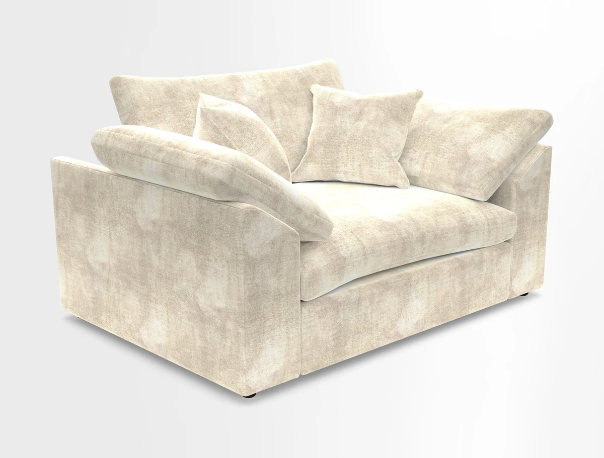 Big Softie Sloped Arm Snuggler in Two Tone Plain Biscuit