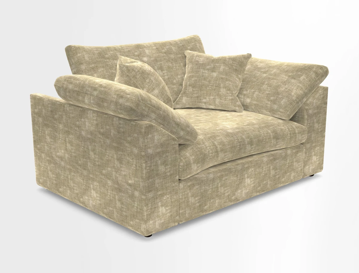 Big Softie Sloped Arm Snuggler in Two Tone Plain Biscuit