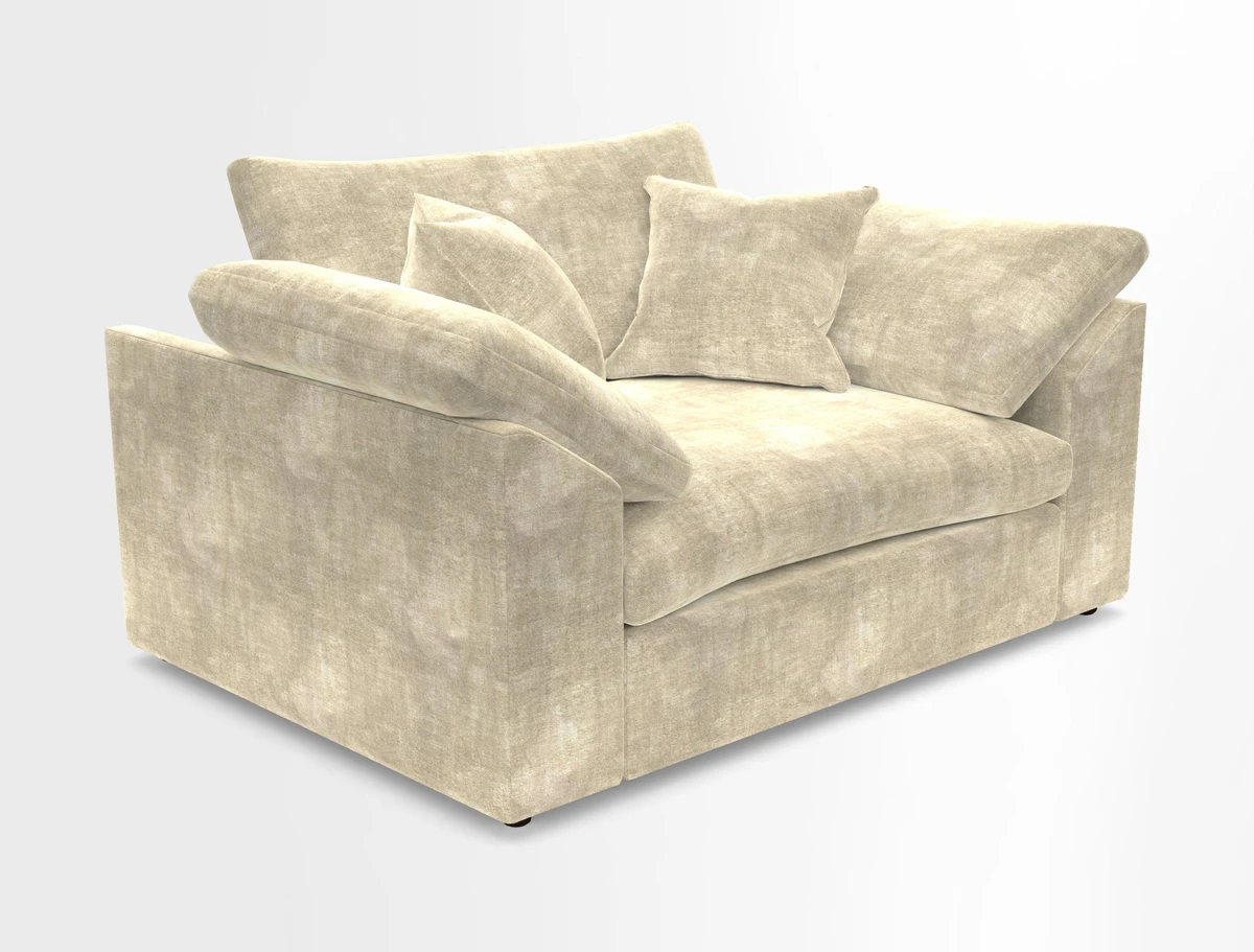 Big Softie Sloped Arm Snuggler in Two Tone Plain Biscuit