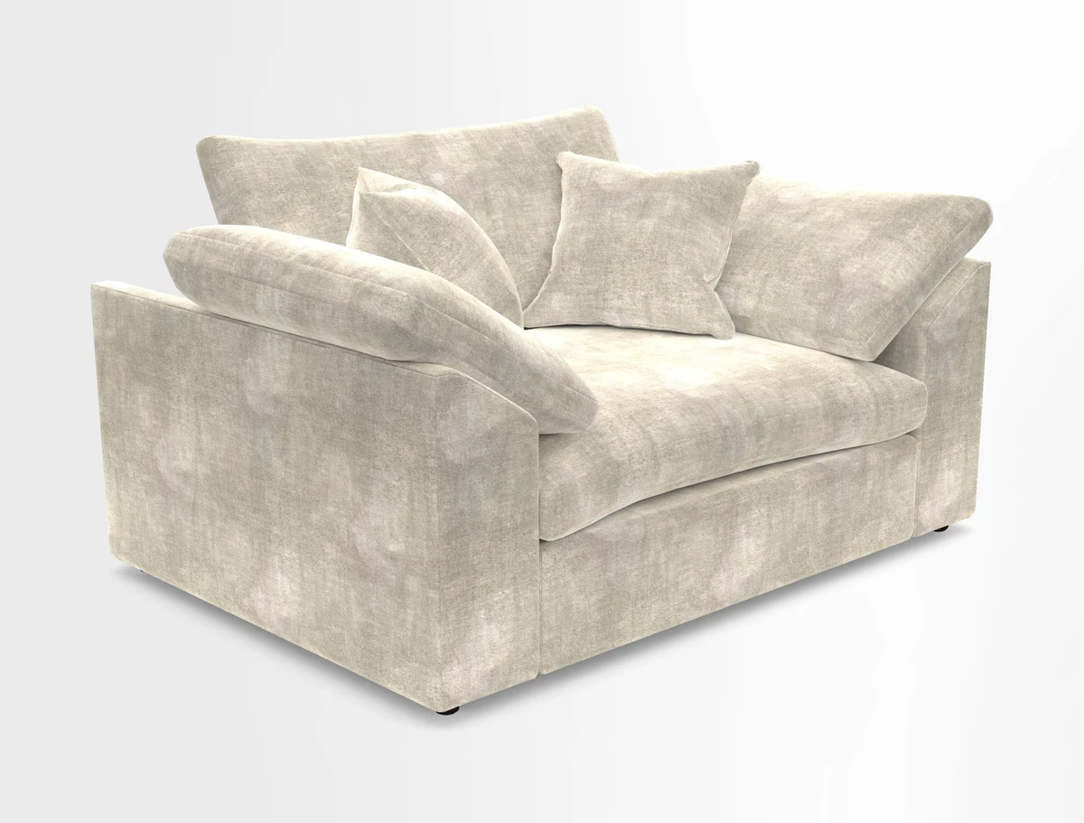 Big Softie Sloped Arm Snuggler in Two Tone Plain Biscuit