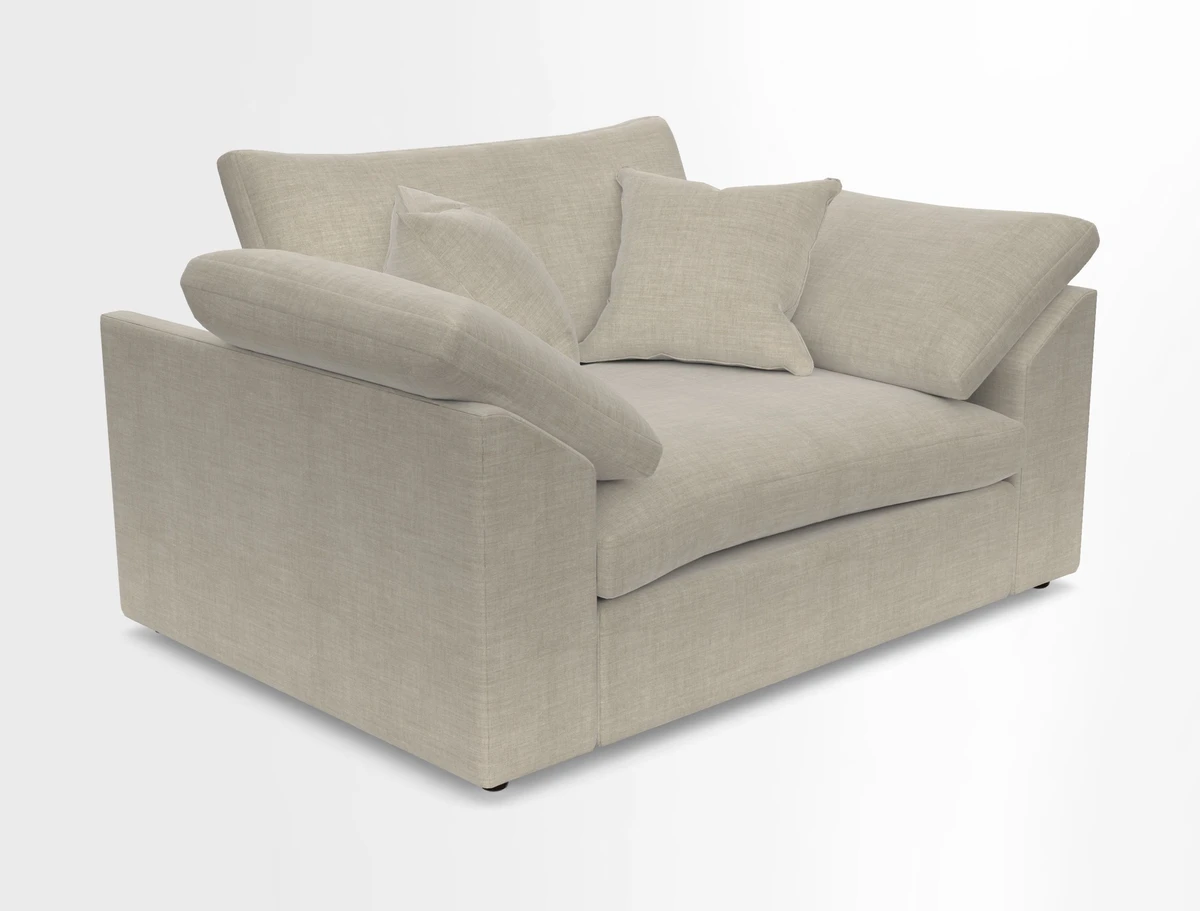 Big Softie Sloped Arm Snuggler in Two Tone Plain Biscuit