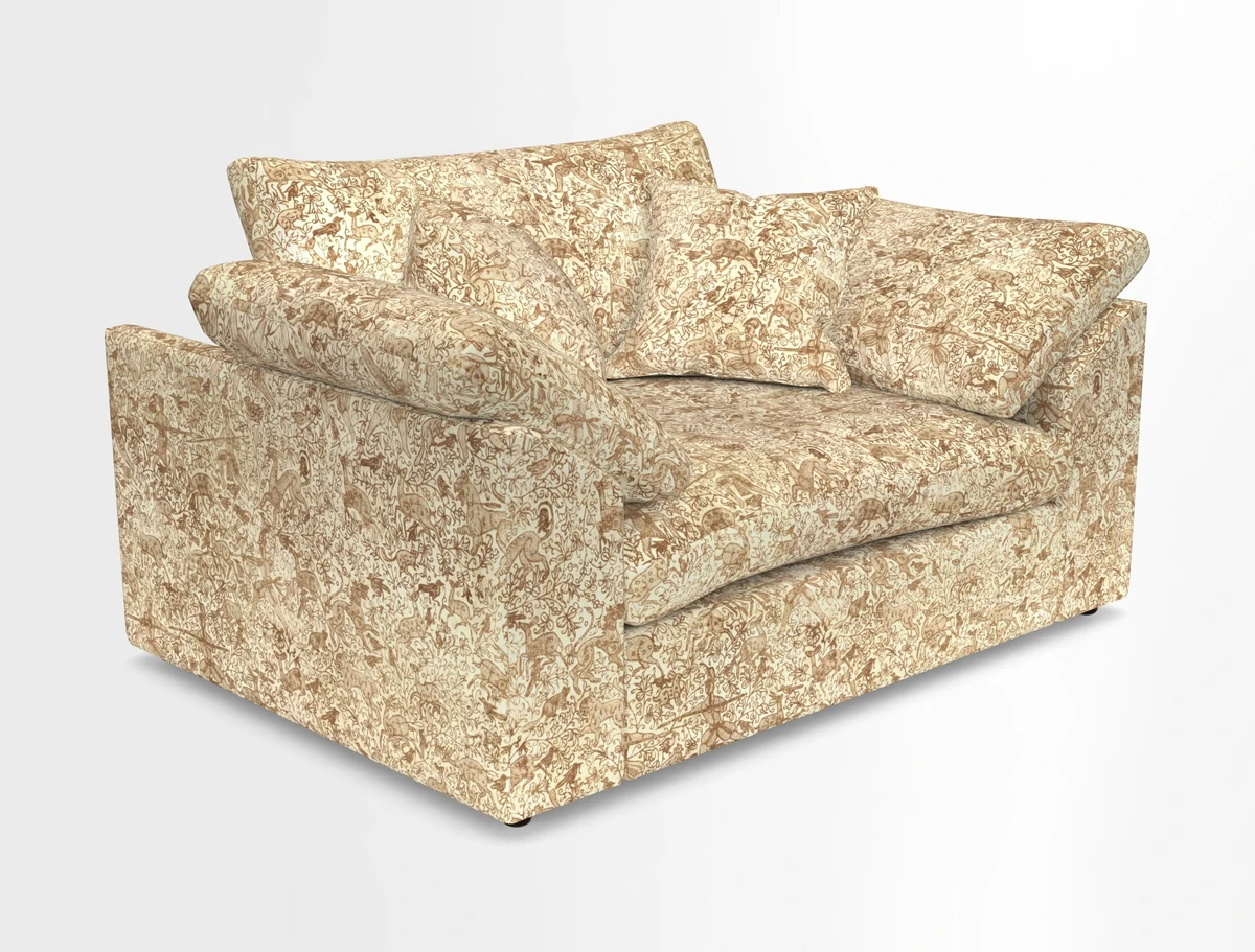 Big Softie Sloped Arm Snuggler in Two Tone Plain Biscuit