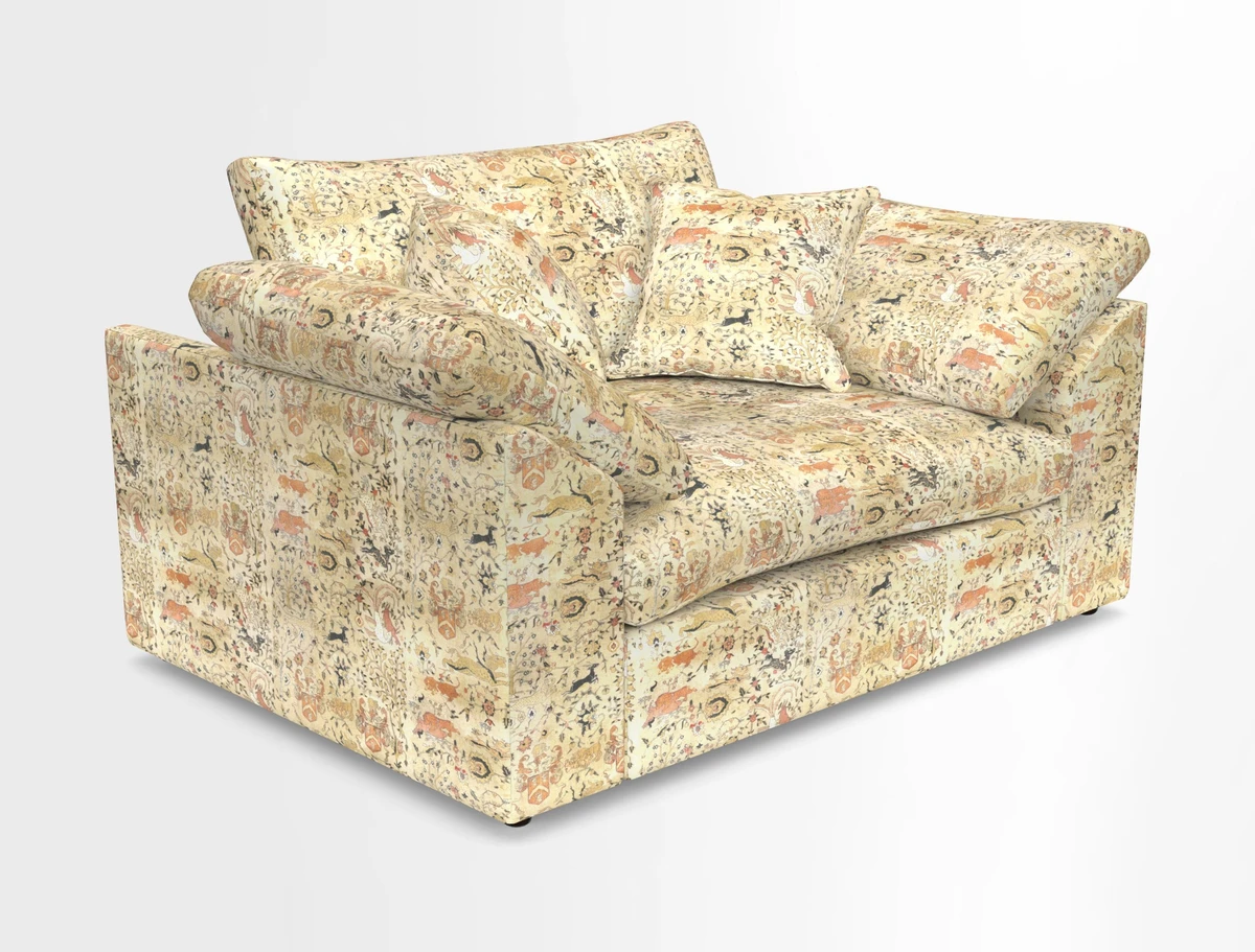 Big Softie Sloped Arm Snuggler in Two Tone Plain Biscuit