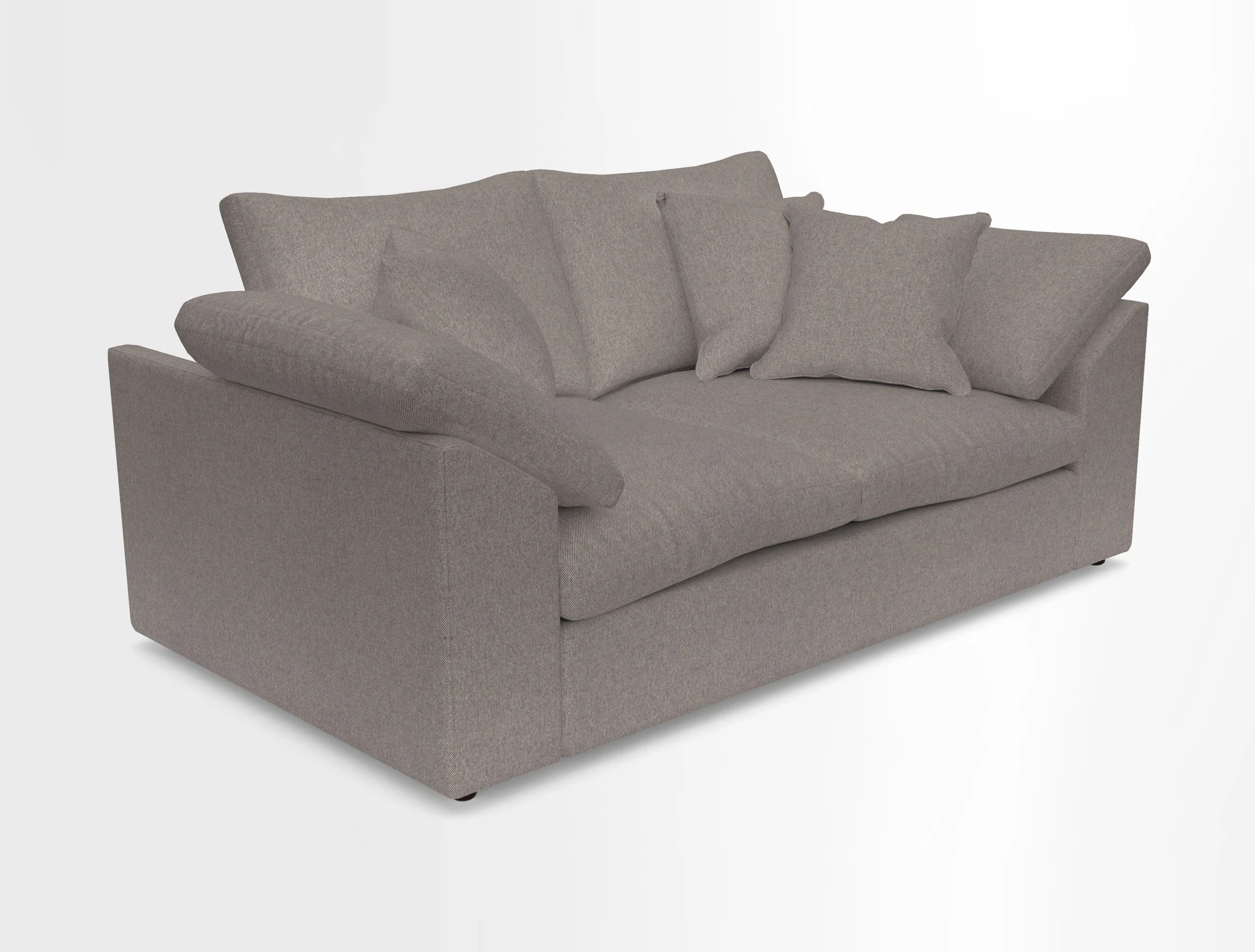 Big Softie Sloped Arm 2 Seater Sofa in Two Tone Plain Biscuit