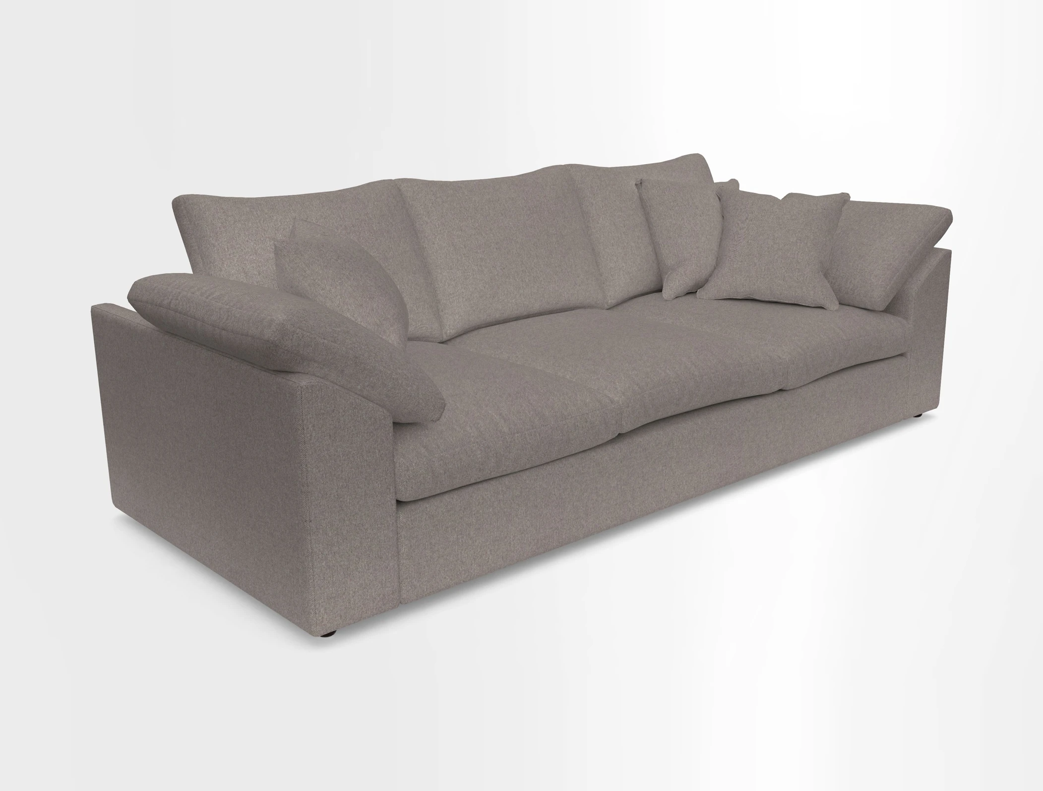 Big Softie Sloped Arm 4 Seater Sofa in Two Tone Plain Biscuit